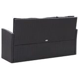 NNEVL 6 Piece Garden Lounge Set with Cushions Poly Rattan Black