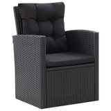 NNEVL 6 Piece Garden Lounge Set with Cushions Poly Rattan Black