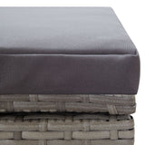 NNEVL Double Sun Lounger with Cushion Poly Rattan Grey