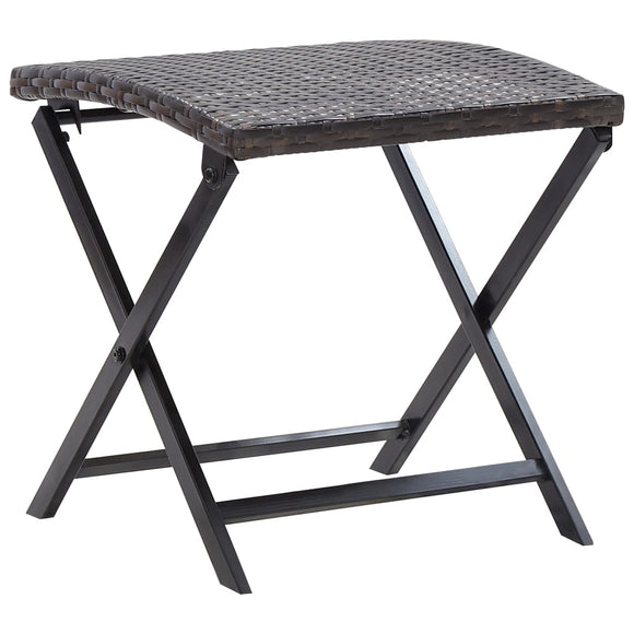 NNEVL Folding Stool Poly Rattan Brown