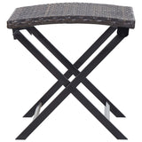 NNEVL Folding Stool Poly Rattan Brown