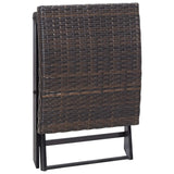 NNEVL Folding Stool Poly Rattan Brown