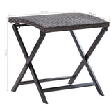 NNEVL Folding Stool Poly Rattan Brown