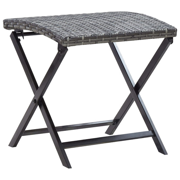 NNEVL Folding Stool Poly Rattan Grey