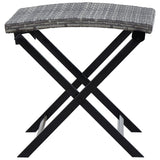 NNEVL Folding Stool Poly Rattan Grey