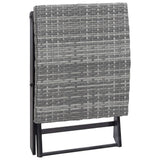NNEVL Folding Stool Poly Rattan Grey