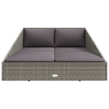 NNEVL Garden Bed Grey 110x200 cm Poly Rattan