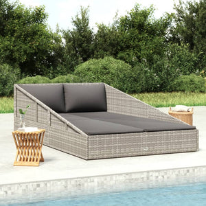 NNEVL Garden Bed Grey 110x200 cm Poly Rattan