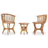NNEVL 3 Piece Garden Bistro Set Solid Teak Wood