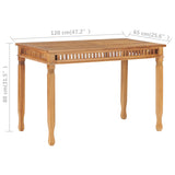 NNEVL Garden Dining Table 120x65x80 cm Solid Teak Wood