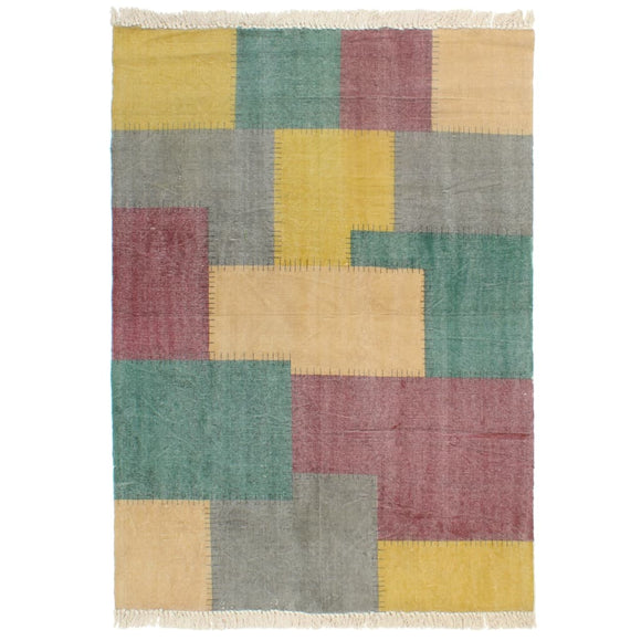 NNEVL Handwoven Kilim Rug Cotton 120x180 cm Printed Multicolour
