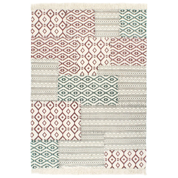 NNEVL Handwoven Kilim Rug Cotton 120x180 cm Printed Multicolour