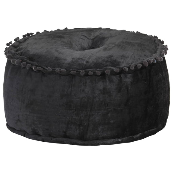 NNEVL Round Pouffe Velvet 40x20 cm Anthracite