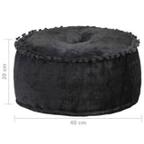 NNEVL Round Pouffe Velvet 40x20 cm Anthracite