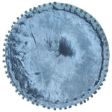 NNEVL Round Pouffe Velvet 40x20 cm Blue