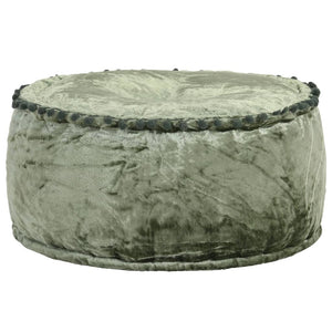 NNEVL Round Pouffe Velvet 40x20 cm Green