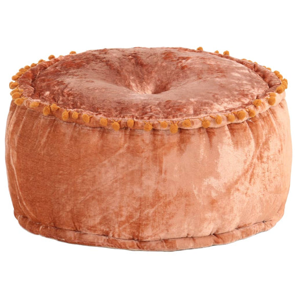 NNEVL Round Pouffe Velvet 40x20 cm Rust