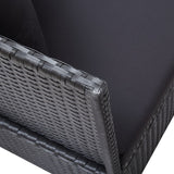 NNEVL Garden Bed with Cushion and Pillow Poly Rattan Black