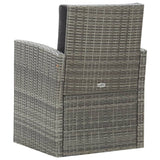 NNEVL 5 Piece Outdoor Dining Set with Cushions Poly Rattan Grey