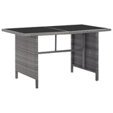 NNEVL 5 Piece Outdoor Dining Set with Cushions Poly Rattan Grey