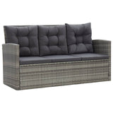 NNEVL 5 Piece Outdoor Dining Set with Cushions Poly Rattan Grey