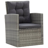 NNEVL 5 Piece Outdoor Dining Set with Cushions Poly Rattan Grey