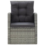 NNEVL 5 Piece Outdoor Dining Set with Cushions Poly Rattan Grey