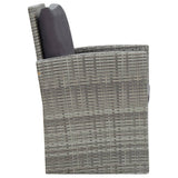 NNEVL 5 Piece Outdoor Dining Set with Cushions Poly Rattan Grey