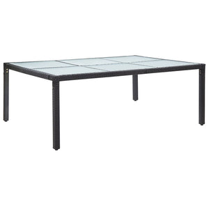 NNEVL Outdoor Dining Table Black 200x150x74 cm Poly Rattan