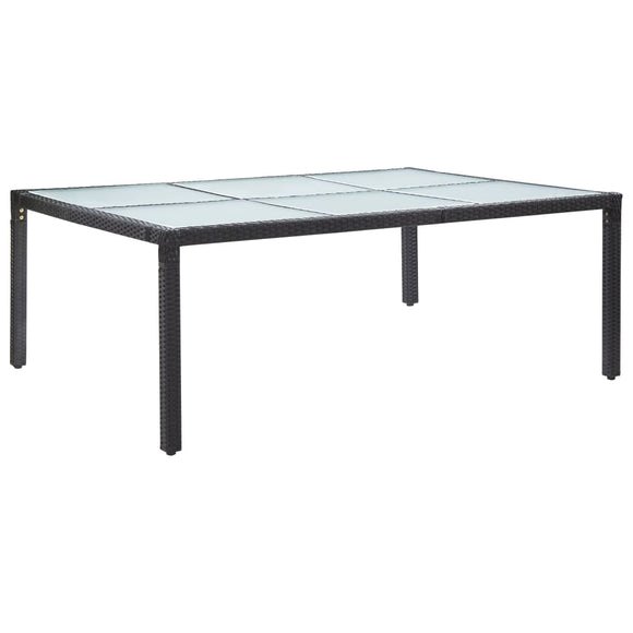 NNEVL Outdoor Dining Table Black 200x150x74 cm Poly Rattan