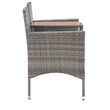 NNEVL 2-Seater Garden Bench with Tea Table 143 cm Poly Rattan Grey