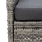 NNEVL 2-Seater Garden Bench with Tea Table 143 cm Poly Rattan Grey