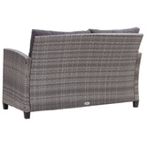 NNEVL 6 Piece Garden Sofa Set with Cushions Poly Rattan Dark Grey