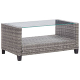 NNEVL 6 Piece Garden Sofa Set with Cushions Poly Rattan Dark Grey
