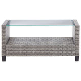 NNEVL 6 Piece Garden Sofa Set with Cushions Poly Rattan Dark Grey