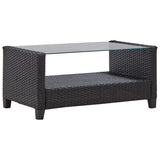 NNEVL 6 Piece Garden Sofa Set with Cushions Poly Rattan Black