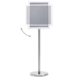 NNEVL A4 Pedestal Poster Stand Silver Aluminium Alloy