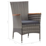 NNEVL 9 Piece Garden Dining Set with Cushions Poly Rattan Grey