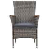 NNEVL 9 Piece Garden Dining Set with Cushions Poly Rattan Grey