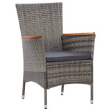 NNEVL 9 Piece Garden Dining Set with Cushions Poly Rattan Grey