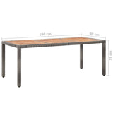 NNEVL 9 Piece Garden Dining Set with Cushions Poly Rattan Grey