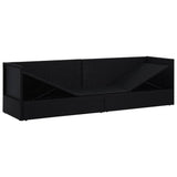 NNEVL Garden Bed with Cushion & Pillows Poly Rattan Black