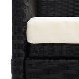 NNEVL Garden Bed with Cushion & Pillows Poly Rattan Black