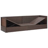 NNEVL Outdoor Lounge Bed with Cushion & Pillows Poly Rattan Brown