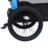 NNEVL 2-in-1 Pet Bike Trailer and Jogging Stroller Blue and Black
