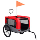 NNEVL 2-in-1 Pet Bike Trailer and Jogging Stroller Red and Grey