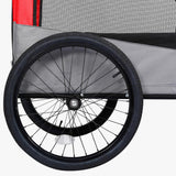 NNEVL 2-in-1 Pet Bike Trailer and Jogging Stroller Red and Grey