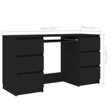 NNEVL Writing Desk Black 140x50x77 cm Chipboard