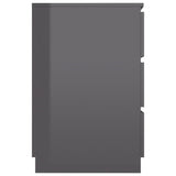 NNEVL Writing Desk High Gloss Grey 140x50x77 cm Chipboard