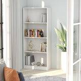 NNEVL 4-Tier Book Cabinet White 60x24x142 cm Engineered Wood